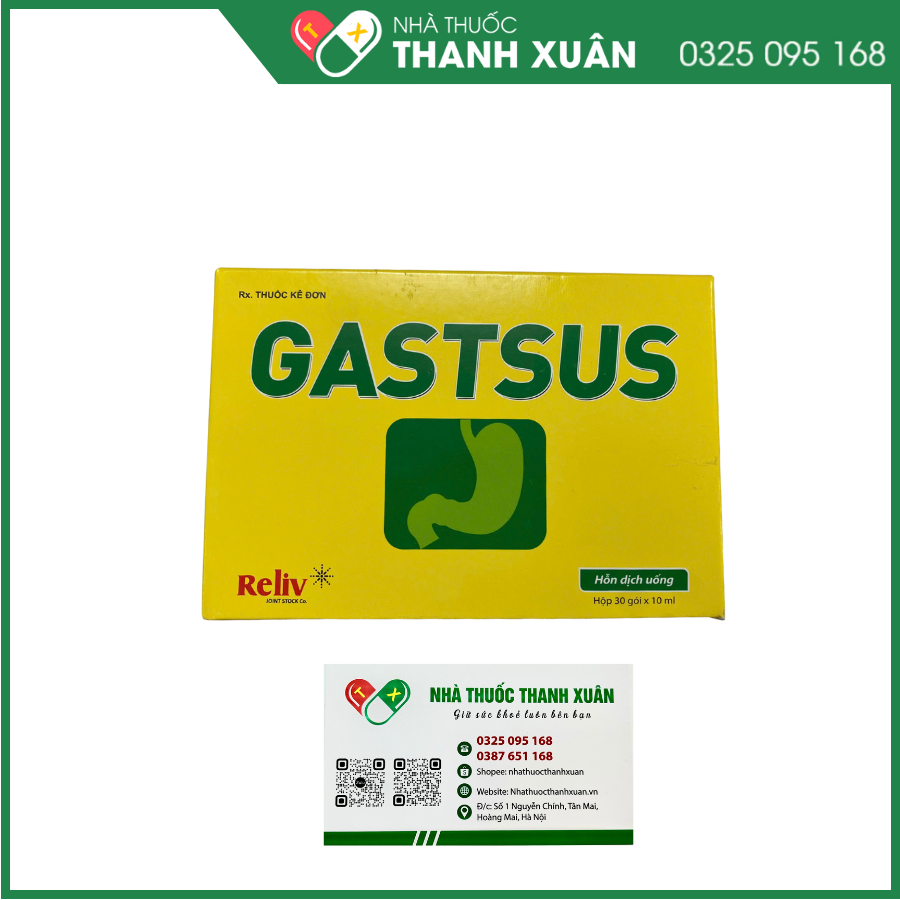 Gastsus giảm triệu chứng không tiêu, ợ nóng, loét tiêu hóa, viêm dạ dày