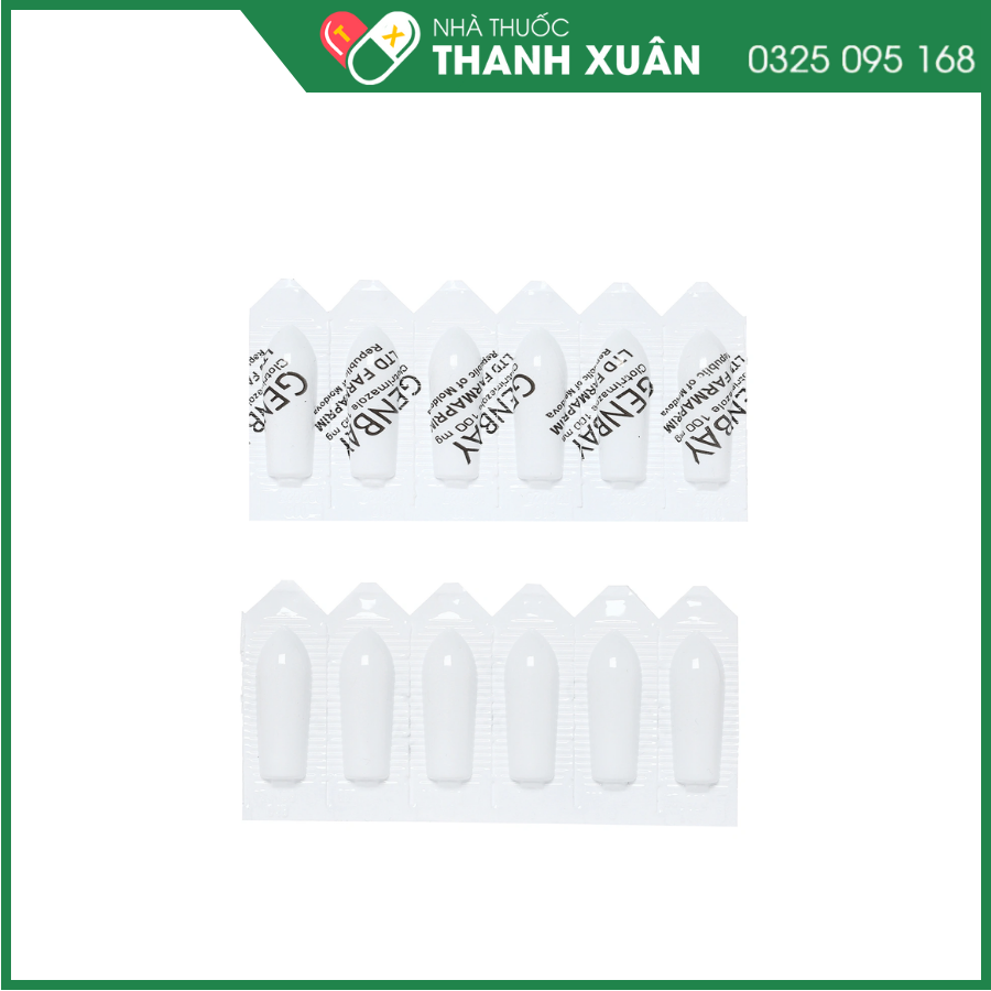 Viên đặt âm đạo Genbay 100mg trị nhiễm khuẩn, nấm âm đạo