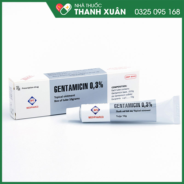 Gentamicin 0.3% điều trị nhiễm khuẩn da