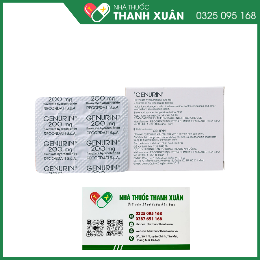 Genurin 200mg giảm triệu chứng tiểu khó, tiểu gấp, tiểu đêm