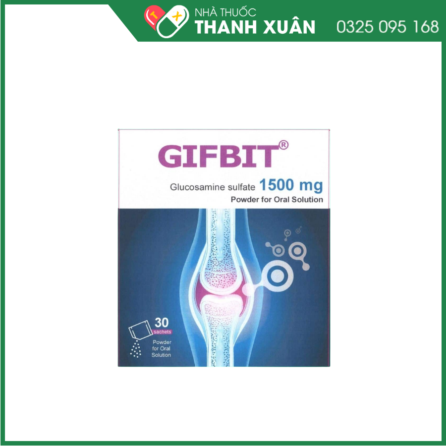 Gifbit 1500 giảm triệu chứng của thoái hóa khớp gối nhẹ và trung bình