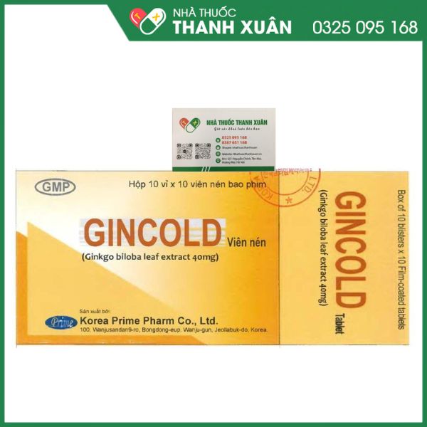 Gincold - Thuốc điều trị rối loạn chức năng não cùng với các triệu chứng sa sút trí tuệ