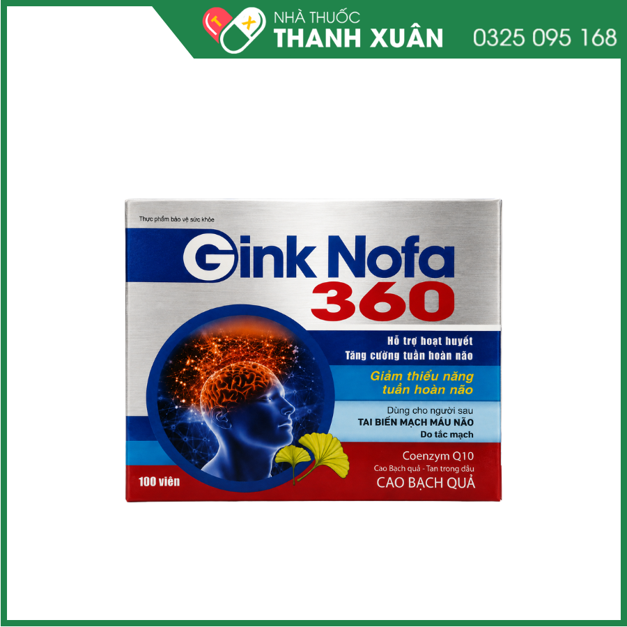 Gink Nofa 360 hỗ trợ hoạt huyết, tăng cường tuần hoàn não