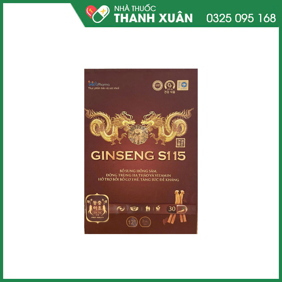 GINSENG S115 Sản phẩm giúp bồi bổ cơ thể, tăng sức đề kháng, giúp giảm mệt mỏi do thiếu vitamin