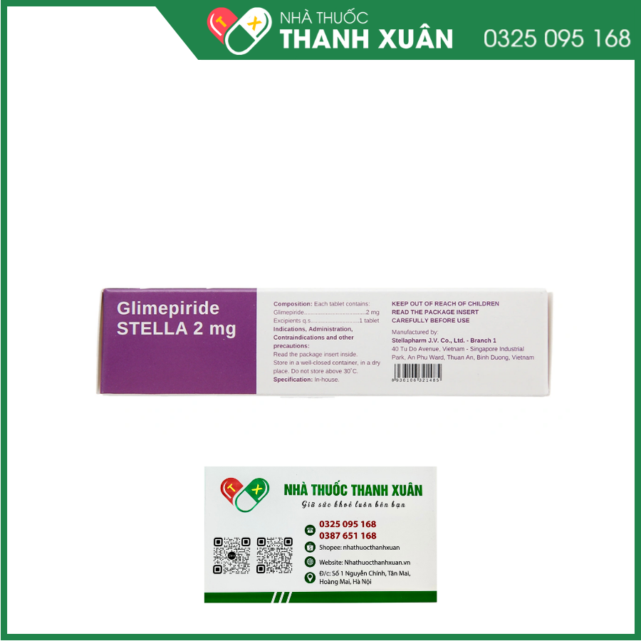 Glimepiride STELLA 2mg trị đái tháo đường tuýp 2