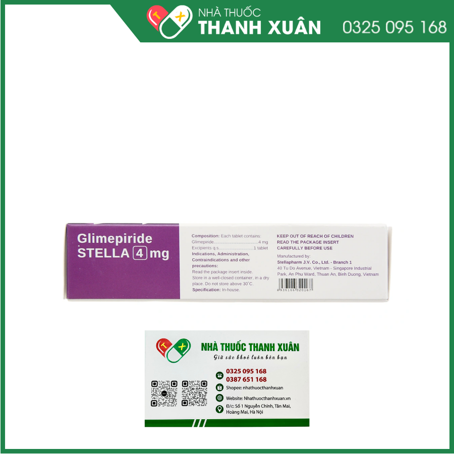 Glimepiride STELLA 4mg trị đái tháo đường tuýp 2