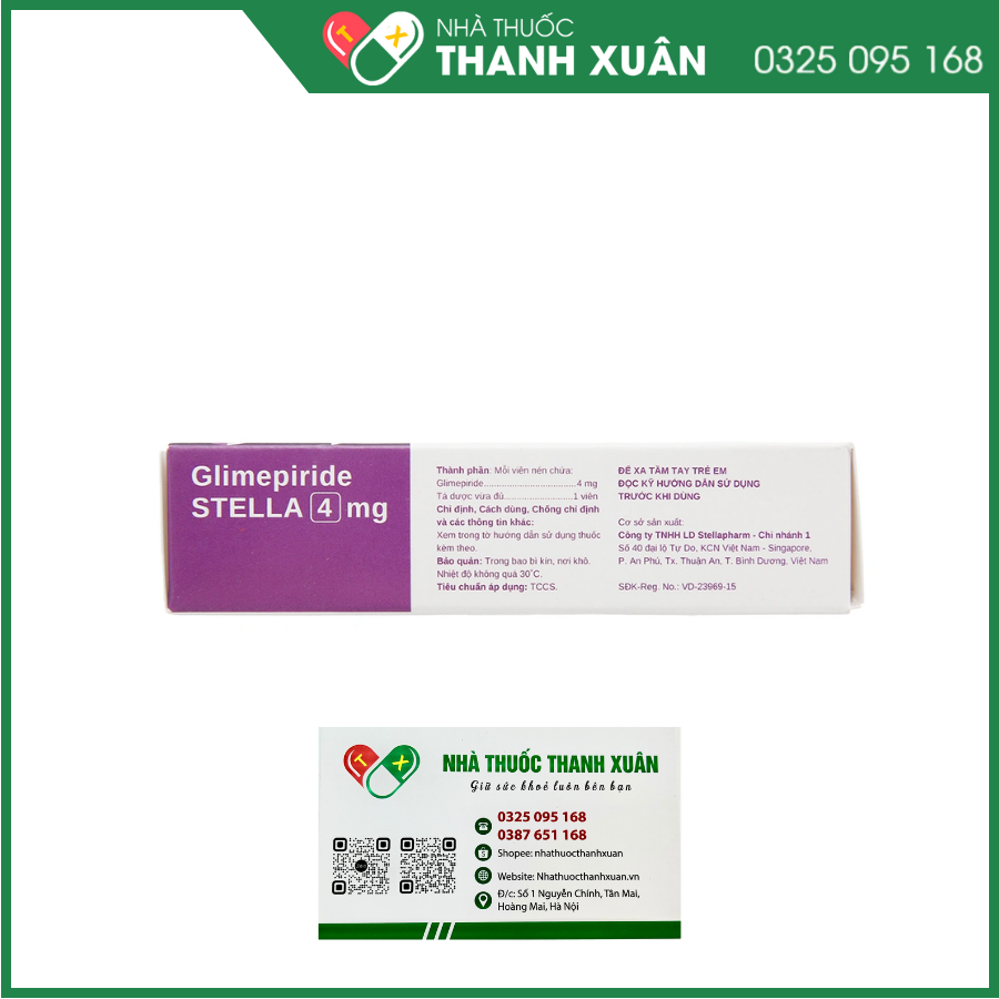 Glimepiride STELLA 4mg trị đái tháo đường tuýp 2