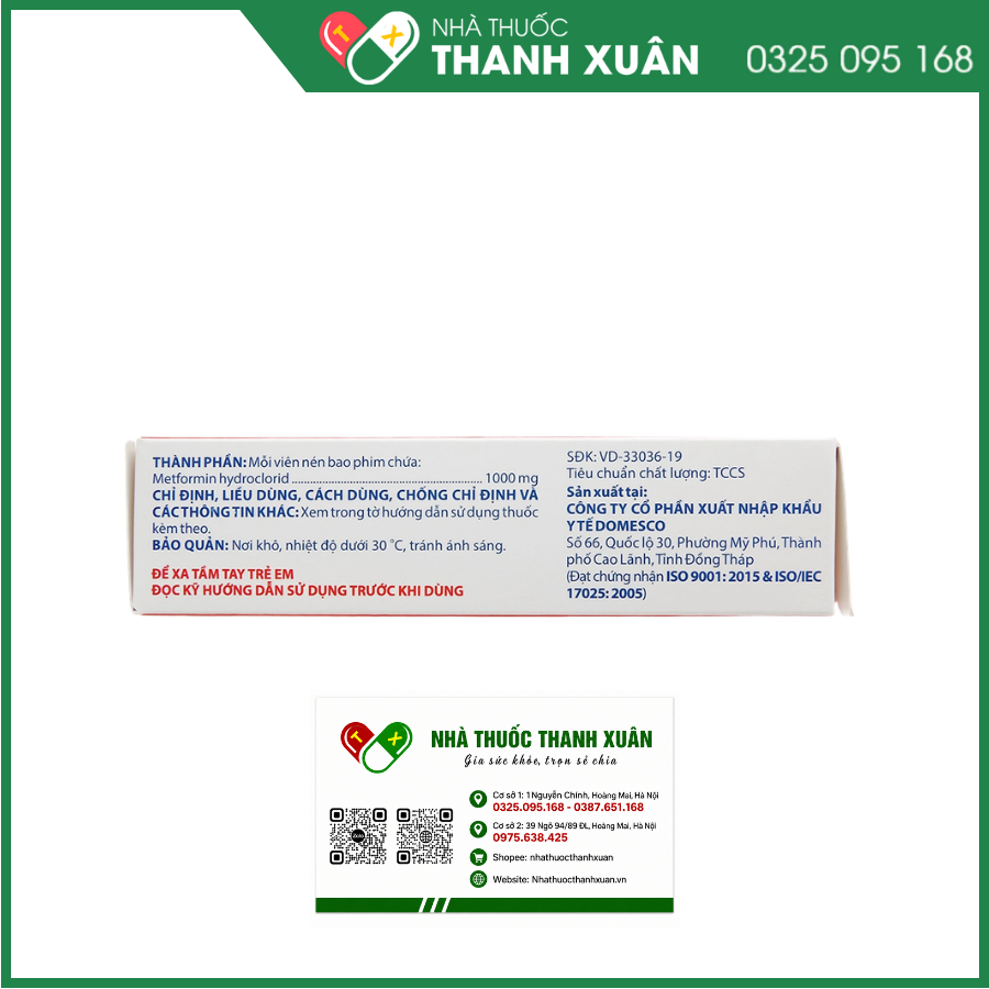 Glucofine 1000mg Domesco điều trị đái tháo đường týp 2