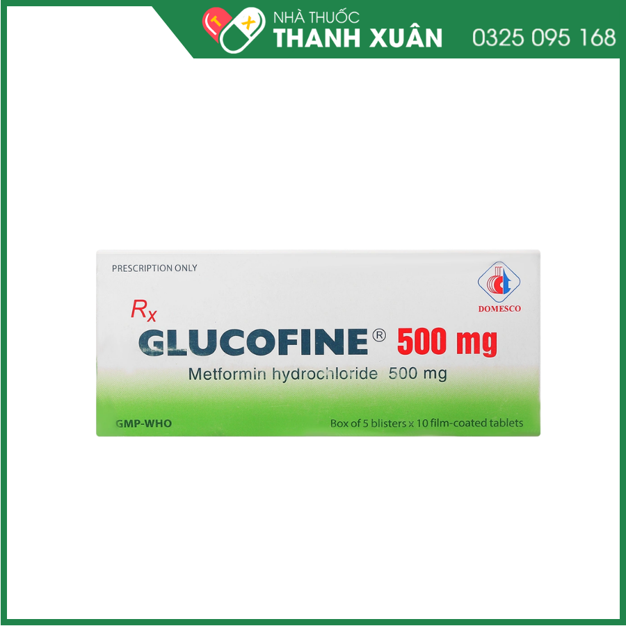 Thuốc Glucofine 500mg Domesco điều trị đái tháo đường týp 2
