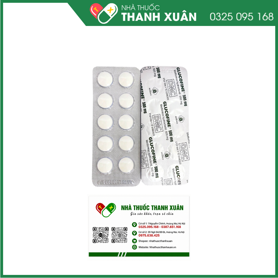 Thuốc Glucofine 500mg Domesco điều trị đái tháo đường týp 2