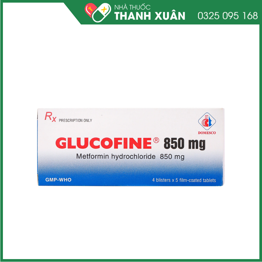 Thuốc Glucofine 850mg Domesco điều trị đái tháo đường tuýp 2
