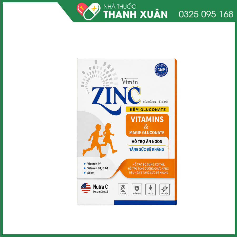 Vimin Kẽm Gluconate ZinC hỗ trợ ăn ngon, tăng cường sức đề kháng