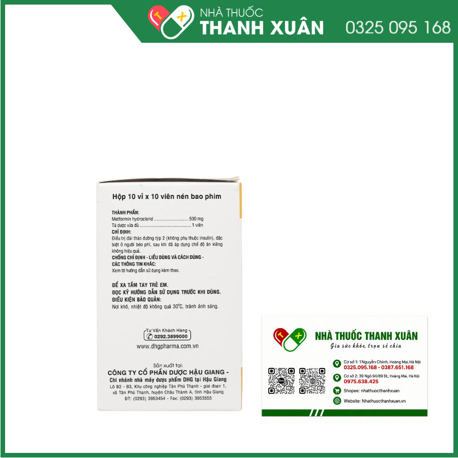 Glumeform 500 trị đái tháo đường tuýp 2 không phụ thuộc insulin
