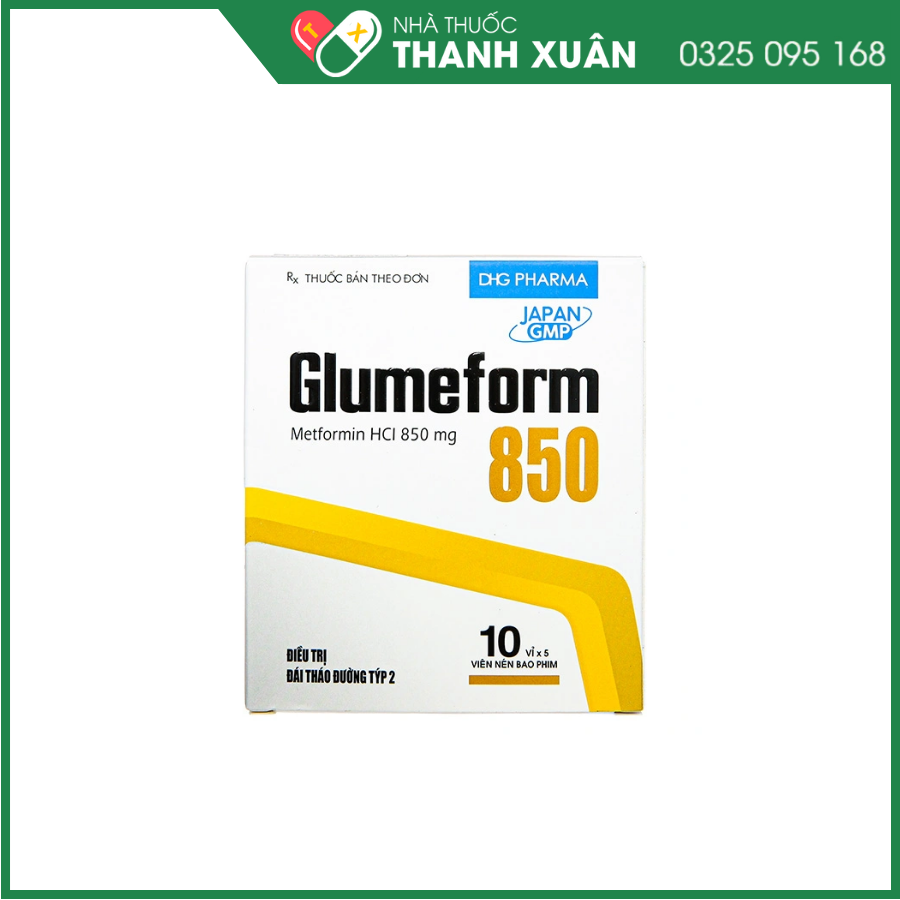 Glumeform 850 trị đái tháo đường tuýp 2 không phụ thuộc insulin
