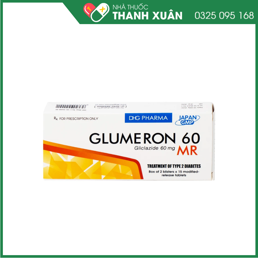 Glumeron 60 MR điều trị đái tháo đường tuýp 2