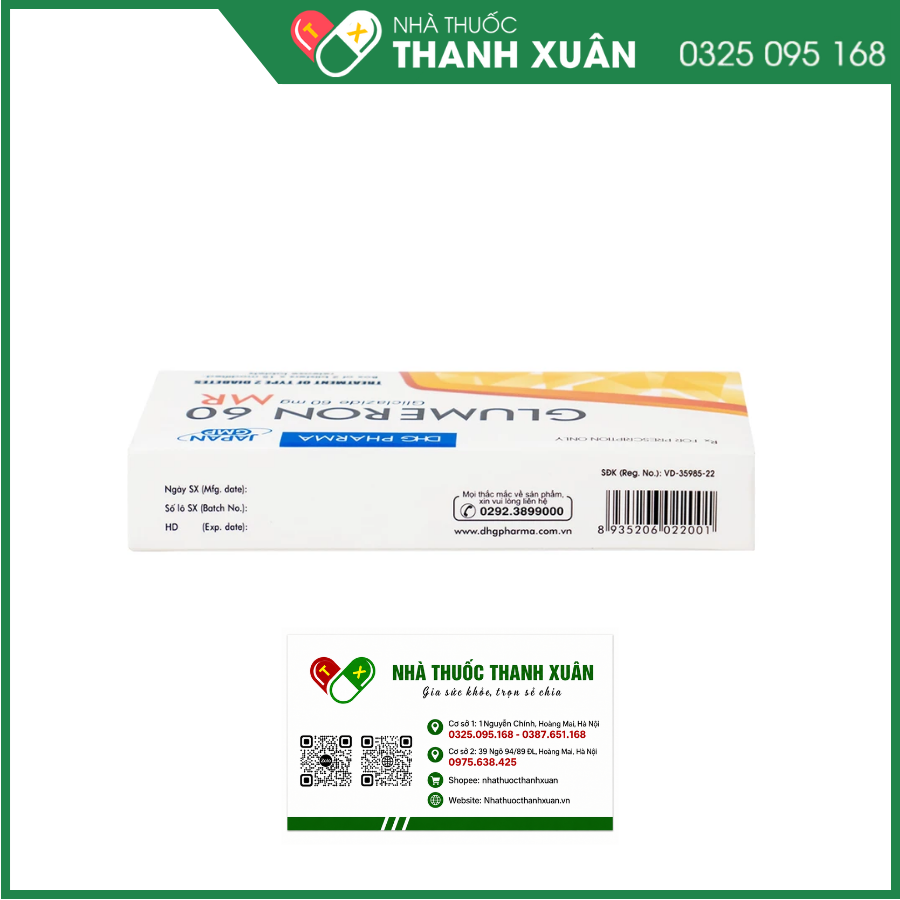 Glumeron 60 MR điều trị đái tháo đường tuýp 2