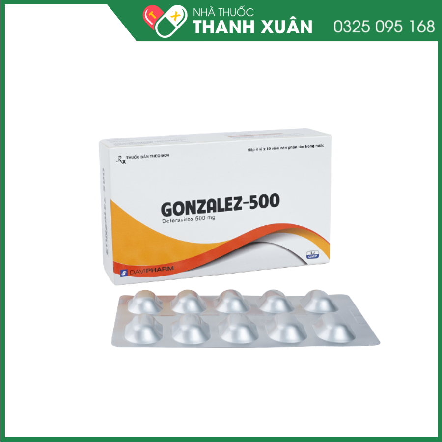 Gonzalez-500 điều trị thừa sắt mạn tính