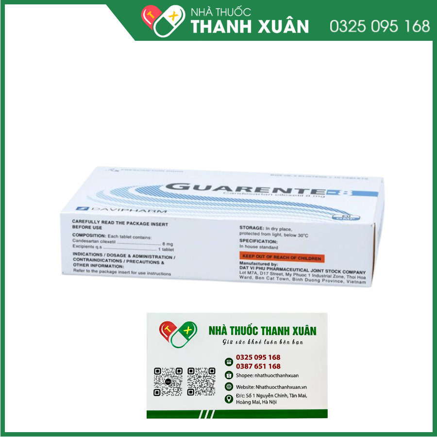 Guarente-8 điều trị tăng huyết áp, suy tim