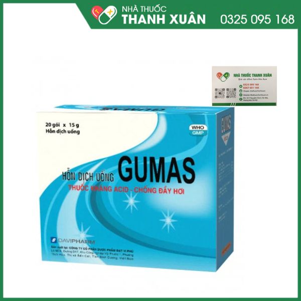 Gumas - Giảm triệu chứng ợ nóng, viêm thực quản, viêm dạ dày, loét dạ dày