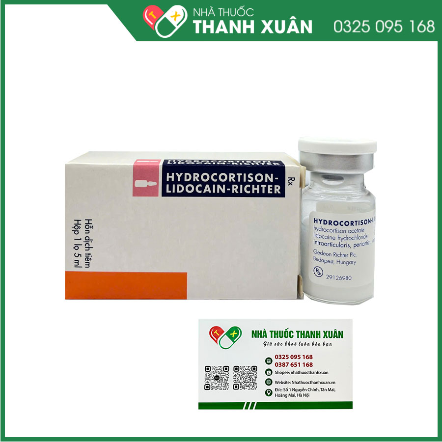 Hydrocortison-Lidocain-Richter thuốc kháng viêm và gây tê tại chỗ tác dụng ngắn