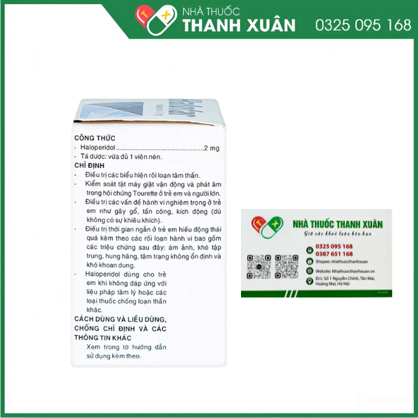 Halofar 2mg trị các biểu hiện rối loạn tâm thần