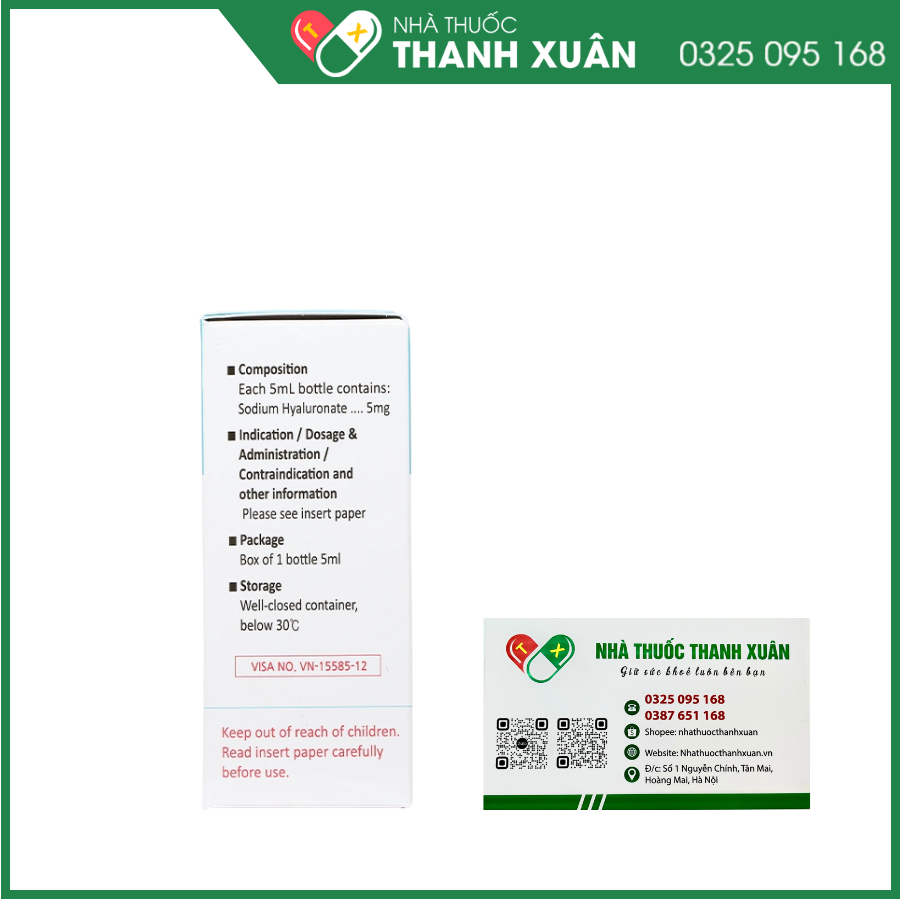 Dung dịch nhỏ mắt Hameron - Giảm khô mắt và làm chất bôi trơn