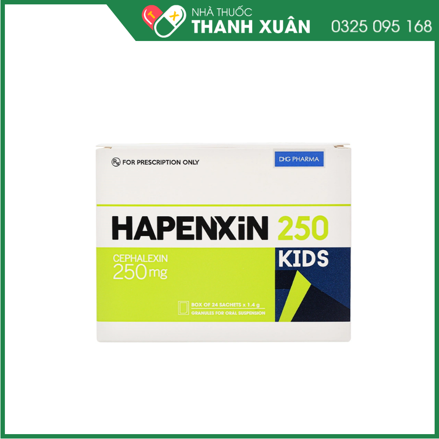 Cốm Hapenxin Kids 250 DHG điều trị nhiễm khuẩn