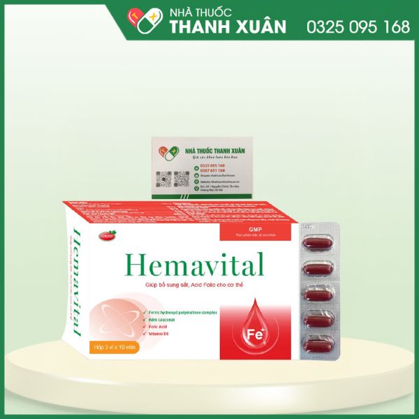 Hemavital - Bổ sung sắt, acid folic cho cơ thể