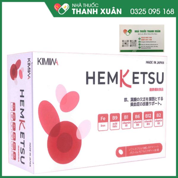 Hemketsu - hỗ trợ cải thiện thiếu máu do thiếu sắt, acid folic