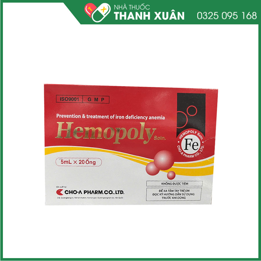 Hemopoly giúp ngăn ngừa và điều trị thiếu máu do thiếu sắt