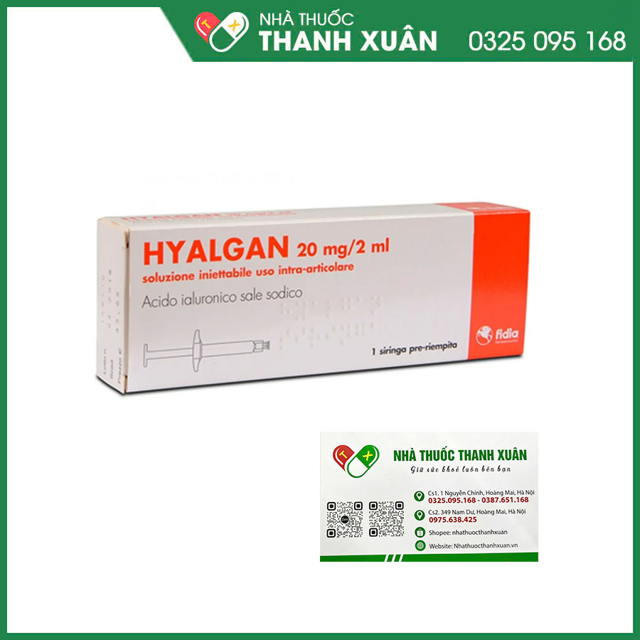 Hyalgan 20mg/2ml điều trị bệnh khớp do chấn thương và thoái hoá; hỗ trợ trong phẫu thuật chỉnh hình