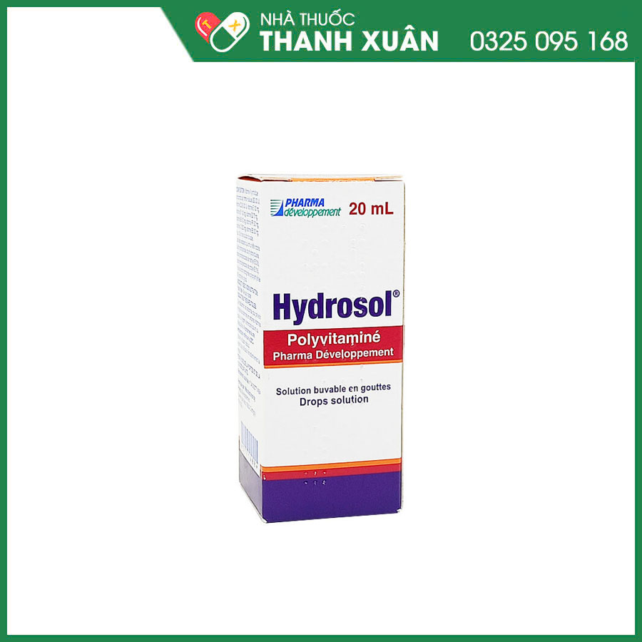 Hydrosol bổ sung vitamin trong các trường hợp thiếu vitamin, phòng ngừa hoặc điều trị các rối loạn liên quan đến chế độ ăn uống không cân bằng hoặc thiếu hụt dinh dưỡng