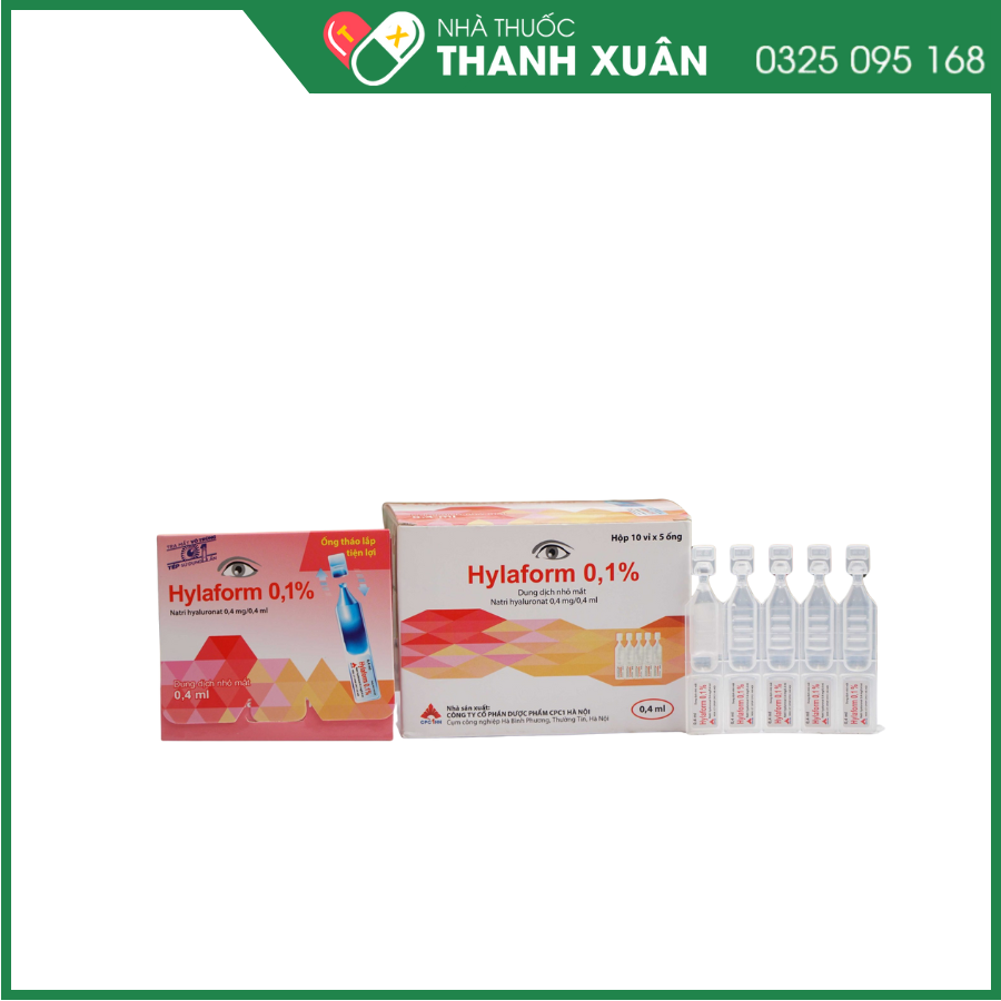Hylaform 0,1% trị khô mắt, rối loạn biểu mô giác mạc