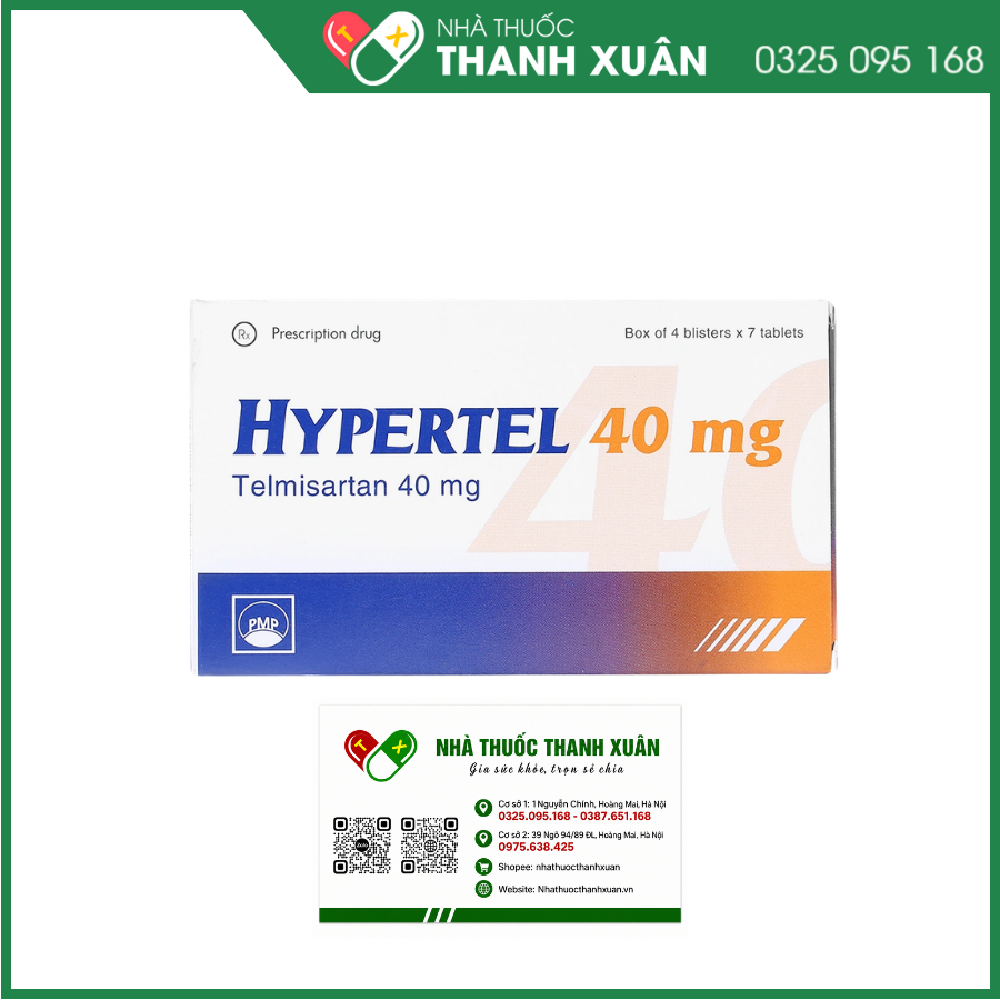 Thuốc Hypertel 40mg Pymepharco điều trị cao huyết áp vô căn