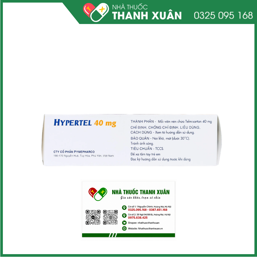 Thuốc Hypertel 40mg Pymepharco điều trị cao huyết áp vô căn