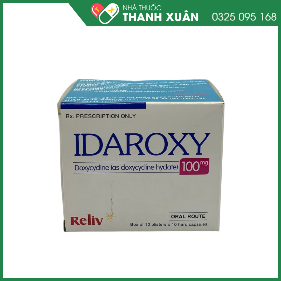 Idaroxy điều trị nhiễm khuẩn hô hấp, nhiễm khuẩn tiết niệu, da liễu, mắt, nhiễm Rickettsia và các bệnh lây qua đường tình dục