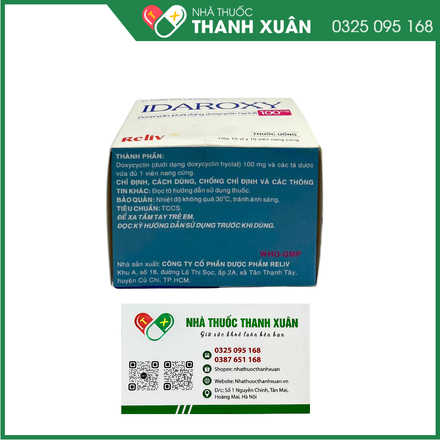 Idaroxy điều trị nhiễm khuẩn hô hấp, nhiễm khuẩn tiết niệu, da liễu, mắt, nhiễm Rickettsia và các bệnh lây qua đường tình dục