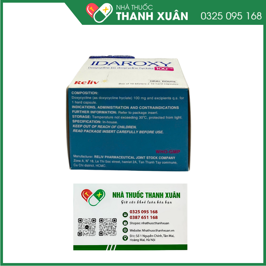 Idaroxy điều trị nhiễm khuẩn hô hấp, nhiễm khuẩn tiết niệu, da liễu, mắt, nhiễm Rickettsia và các bệnh lây qua đường tình dục