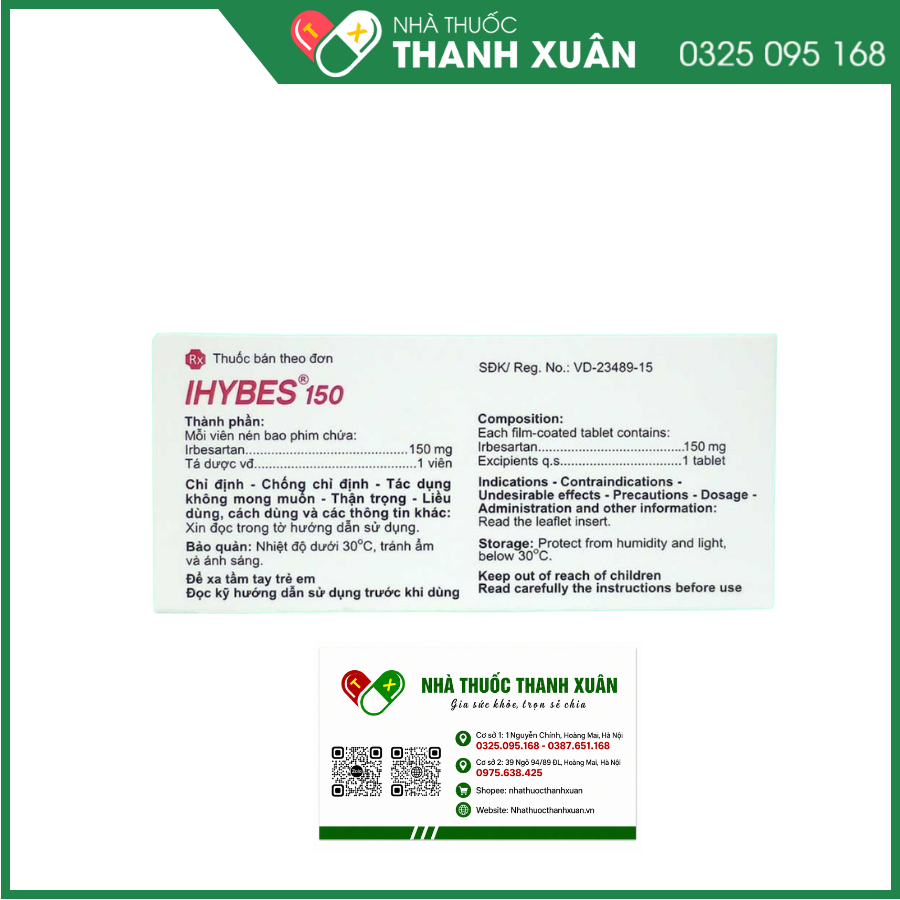 Ihybes 150 trị tăng huyết áp động mạch vô căn