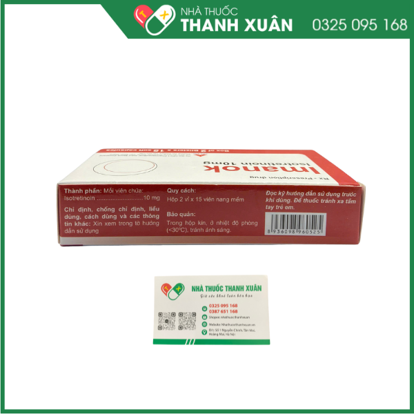 Thuốc Imanok Isotretinoin 10mg CPC1HN điều trị mụn trứng cá nặng