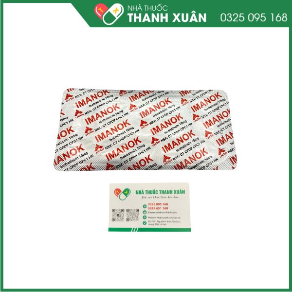 Thuốc Imanok Isotretinoin 10mg CPC1HN điều trị mụn trứng cá nặng