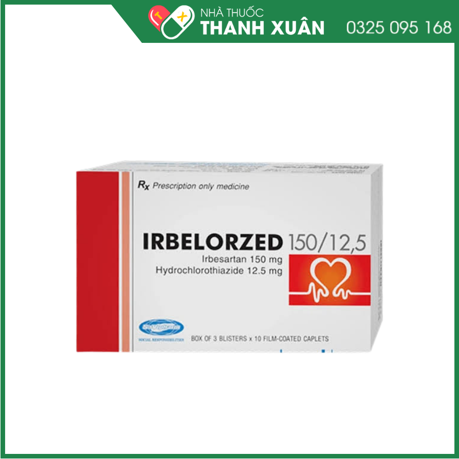 Thuốc Irbelorzed 150/12.5 điều trị tăng huyết áp
