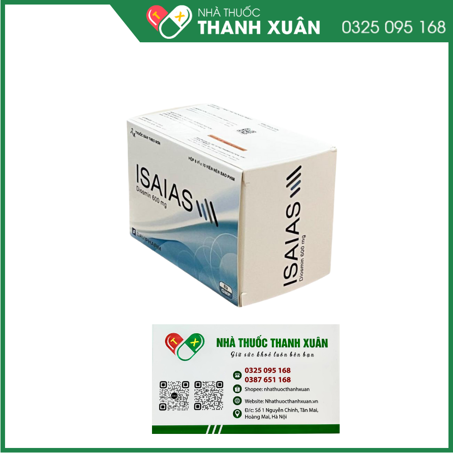 Isaias điều trị suy giãn tĩnh mạch, trĩ cấp tính