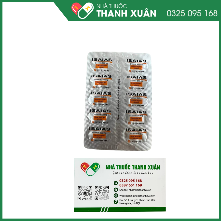 Isaias điều trị suy giãn tĩnh mạch, trĩ cấp tính