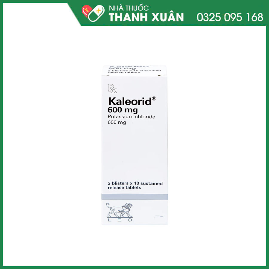 Kaleorid 600mg thuốc bổ sung kali, khuyến cáo dùng trong các trường hợp thiếu hụt Kali (giảm Kali huyết)