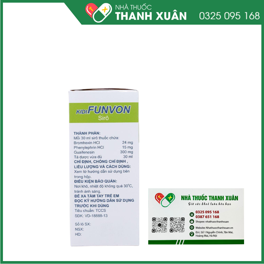 Kidifunvon điều trị rối loạn tiết dịch phế quản