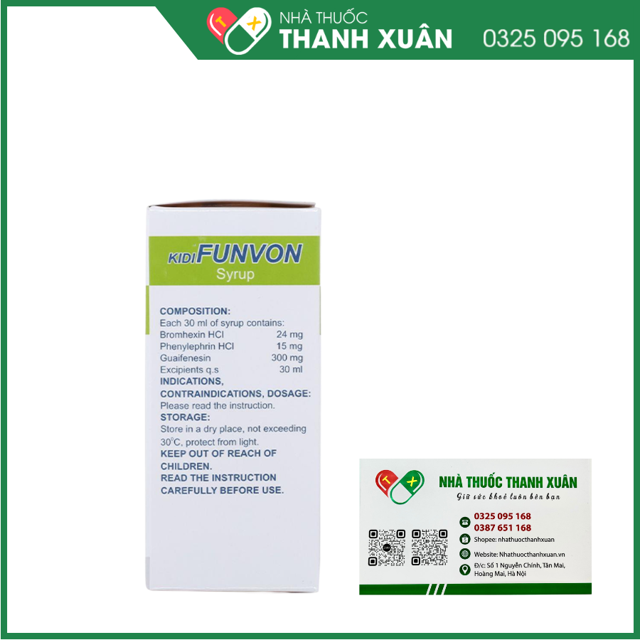 Kidifunvon điều trị rối loạn tiết dịch phế quản