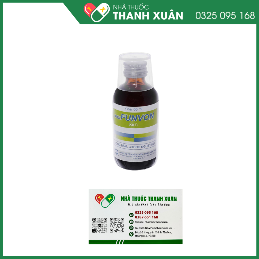 Kidifunvon điều trị rối loạn tiết dịch phế quản