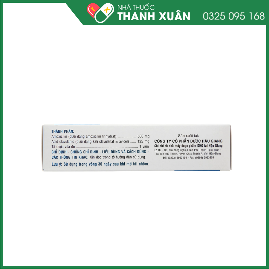 Klamentin 500/125 điều trị nhiễm khuẩn