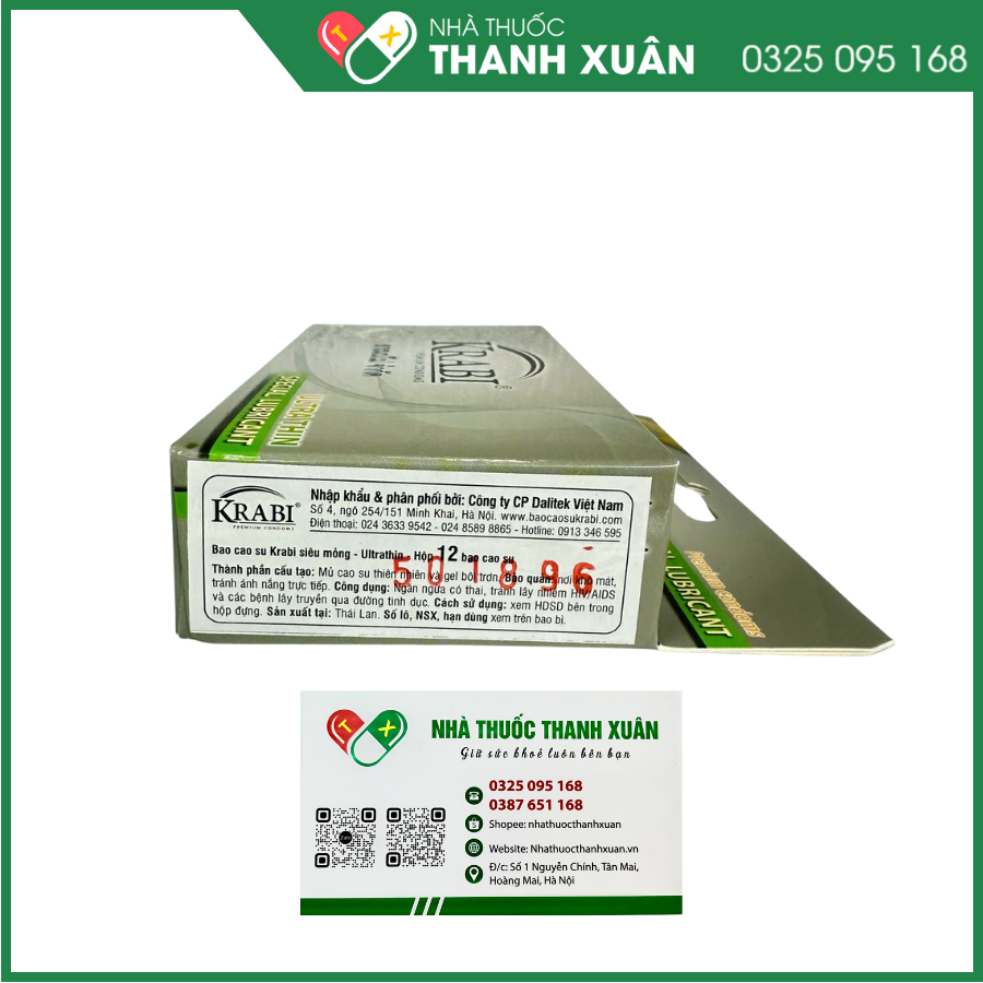 Bao cao su Krabi trơn mỏng và kéo dài thời gian - Smooth &amp; Longtime
